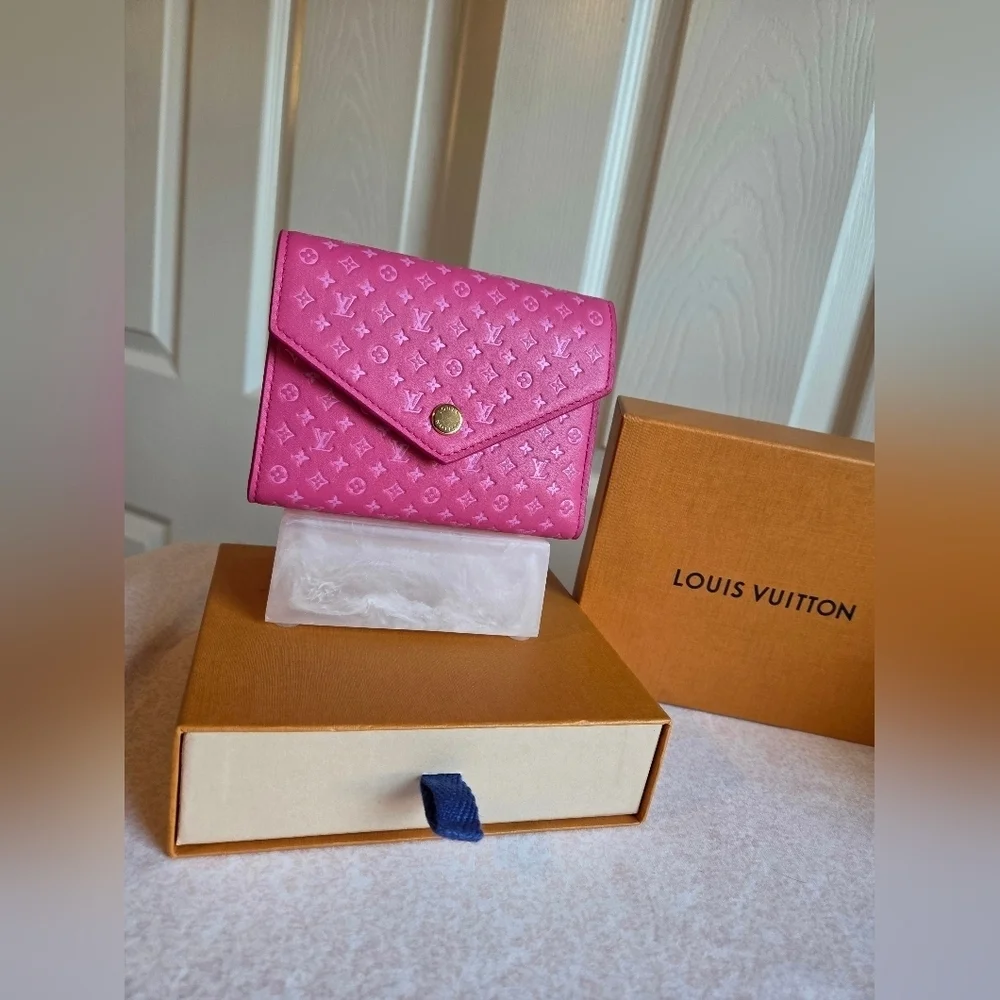 Louis Vuitton Nanogram Victorine Wallet – Pink Embossed Leather